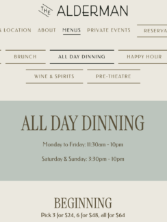 a menu of a restaurant